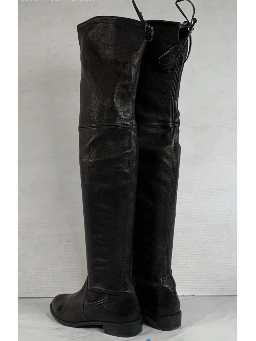STUART WEITZMAN Tieland Stretch Leather Thigh High Boots 5.5 Black Awesome Cond